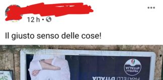Post offensivo pubblicato su Facebook.
