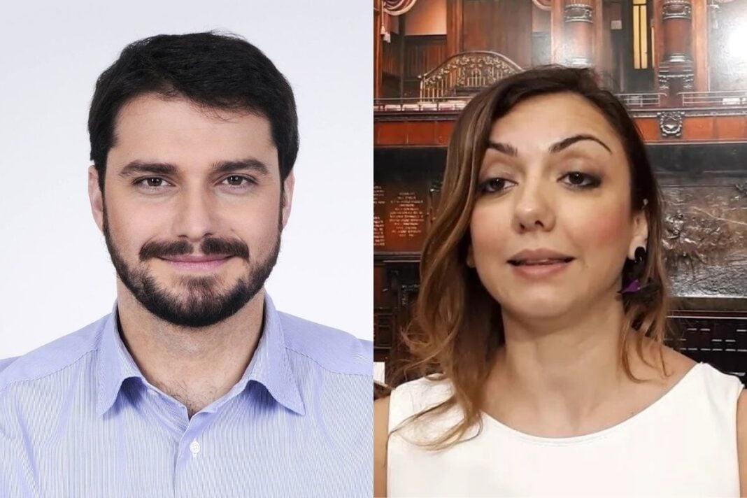 Maurizio Marrone, assessore della Regione Piemonte di Fratelli d’Italia e Augusta Montaruli, deputato del partito Fratelli d’Italia.