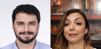 Maurizio Marrone, assessore della Regione Piemonte di Fratelli d’Italia e Augusta Montaruli, deputato del partito Fratelli d’Italia.