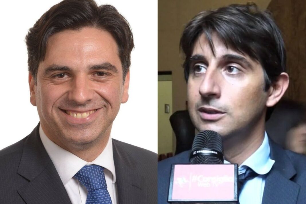 Salvo Pogliese, coordinatore regionale di Fratelli d’Italia Sicilia orientale e Giovanni Donzelli, responsabile nazionale organizzazione di Fratelli d’Italia.