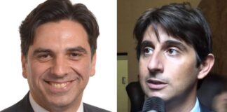 Salvo Pogliese, coordinatore regionale di Fratelli d’Italia Sicilia orientale e Giovanni Donzelli, responsabile nazionale organizzazione di Fratelli d’Italia.