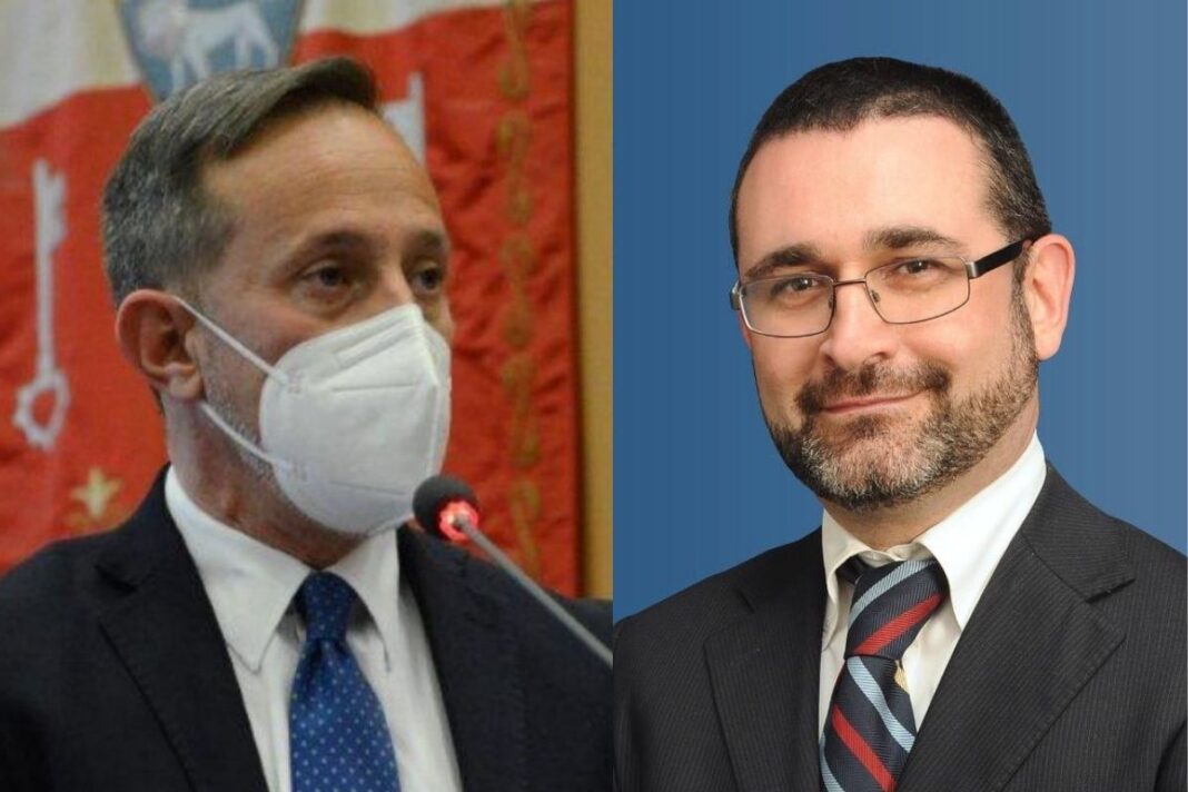 Giancarlo Righini, consigliere regionale di Fratelli d’Italia e Alessandro Palombi sindaco di Palombara Sabina e delegato Nazionale ANCI.
