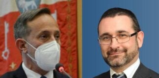 Giancarlo Righini, consigliere regionale di Fratelli d’Italia e Alessandro Palombi sindaco di Palombara Sabina e delegato Nazionale ANCI.