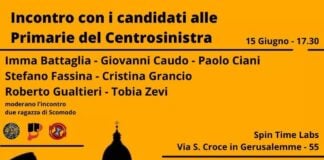 Locandina dell'incontro PD per le primarie per la carica di sindaco di Roma.