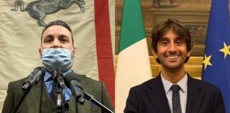 Alessandro Capecchi, consigliere regionale di Fratelli d'Italia e vicepresidente della commissione Infrastrutture e Giovanni Donzelli, deputato di Fratelli d'Italia.