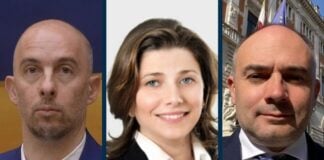 Carolina Varchi, Ciro Maschio e Gianluca Vinci, rispettivamente capogruppo e componenti di Fratelli d'Italia in commissione Giustizia della Camera.
