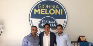 Salvo Pogliese, sindaco di Catania e coordinatore regionale di Fratelli d'Italia con Antonino Bruno e Enzo Monasteri, i nuovi aderenti di Fratelli d'Italia.