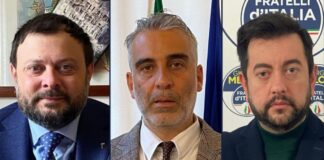 Vittorio Fantozzi, vice-capogruppo di Fratelli d’Italia in Consiglio regionale, Diego Petrucci, Consigliere regionale Fratelli d'Italia e Francesco Torselli, capogruppo di Fratelli d’Italia in Consiglio regionale.