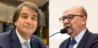 Raffaele Fitto e il professor Ryszard Legutko, copresidenti del gruppo ECR al Parlamento europeo.