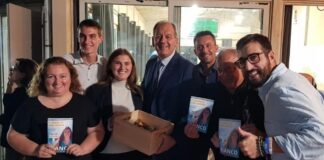 Patrizio La Pietra, senatore di Fratelli d'Italia in visita a Buti per sostenere Monia Buti, candidata a sindaca con la lista civica “Buti al Centro”.
