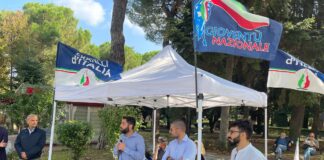 Fabio Roscani, Presidente Nazionale di Gioventù Nazionale durante la visita a Melfi.