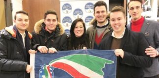 Chiara La Porta, Vicepresidente nazionale di Gioventù nazionale, e Alberto Gandolfi, coordinatore provinciale di Gn.