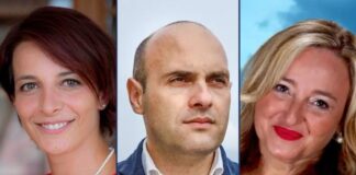 Rachele Silvestri, Emanuele Prisco e Lucia Albano, deputati di Fratelli d'Italia.