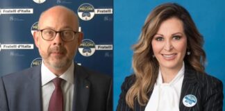 Andrea de Bertoldi e Daniela Santanchè, senatori di Fratelli d'Italia.