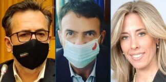 Fabrizio Ghera, capogruppo di Fratelli d'Italia alla Regione Lazio, Andrea de Priamo e Lavinia Mennuni, consiglieri di Fratelli d'Italia al Comune di Roma.