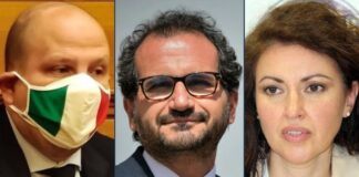 Deidda, Gemmato e Bellucci, deputati di Fratelli d'Italia.