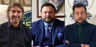 Marco Dondolini, consigliere comunale di Fratelli d’Italia di Viareggio, Vittorio Fantozzi, consigliere regionale di Fratelli d’Italia e Francesco Torselli, capogruppo di Fratelli d’Italia in Consiglio regionale.
