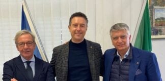 Mario Lolini, commissario della Lega Toscana Salvini Premier, Fabrizio Rossi, coordinatore regionale di Fratelli d'Italia e Massimo Mallegni, commissario regionale di Forza Italia.