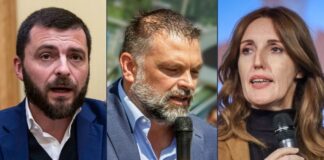 Walter Rizzetto, deputato di Fratelli d'Italia, Luca De Carlo, senatore di Fratelli d'Italia e Elena Donazzan, assessore regionale del Veneto di Fratelli d'Italia.