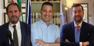 Gabriele Veneri, Alessandro Capecchi, consiglieri regionale Fratelli d'Italia e Francesco Torselli, capogruppo di Fratelli d’Italia in Consiglio regionale.