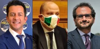 Davide Galantino, Salvatore Deidda e Marcello Gemmato, deputati di Fratelli d'Italia.