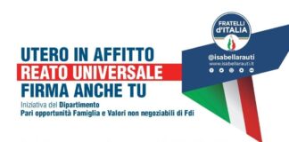 Grafica dell'evento organizzato da Fratelli d'Italia.