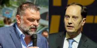 Luca De Carlo, coordinatore regionale in Veneto di Fratelli d'Italia e Luca Ciriani, capogruppo di Fratelli d'Italia al Senato.