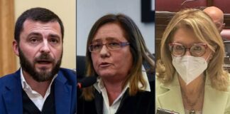 Walter Rizzetto, Paola Frassinetti ed Ella Bucalo, parlamentari di Fratelli d'Italia.