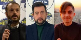 Alessandro Draghi, capogruppo Fratelli d'Italia in Palazzo Vecchio, Francesco Torselli, capogruppo di Fratelli d’Italia in Consiglio regionale e Simone Sollazzo, capogruppo di Fratelli d’Italia al Quartiere 2.