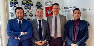 Francesco Torselli, capogruppo di Fratelli d’Italia nel Consiglio regionale toscano, Alessandro Capecchi, consigliere regionale e vicepresidente della Commissione Urbanistica di Fratelli d’Italia, Fabrizio Rossi, coordinatore regionale di Fratelli d’Italia e vicesindaco di Grosseto e  Francesco Michelotti, assessore all’Urbanistica del Comune di Siena di Fratelli d’Italia.