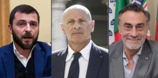 Walter Rizzetto, Fabio Rampelli e Marco Silvestroni, deputati di Fratelli d’Italia.