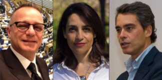 Franco Federici, capogruppo di Fratelli d'Italia dell'VIII municipio, Francesca Barbato, consigliere comunale di Fratelli d'Italia e Massimiliano Maselli, consigliere regionale di Fratelli d'Italia.