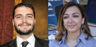 Maurizio Marrone, assessore della Regione Piemonte di Fratelli d’Italia e Augusta Montaruli, deputato del partito Fratelli d’Italia.