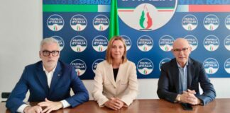Federico Mollicone, responsabile del Dipartimento cultura e innovazione di Fratelli d'Italia, Riccardo Zucconi, Capogruppo in X Commissione - Attività produttive, commercio e turismo di Fratelli d'Italia e Barbara Paci, storica dell’arte e gallerista, chiamata a Roma da Fratelli d’Italia per ricoprire un ruolo dirigenziale a livello nazionale nel Dipartimento Cultura e Innovazione.