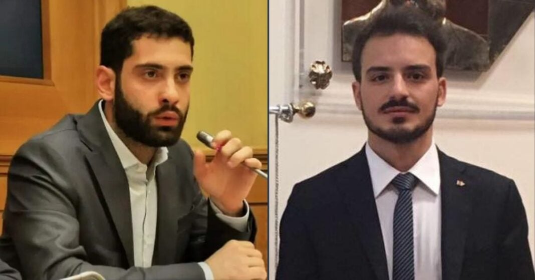 Fabio Roscani, Presidente di Gioventù Nazionale, movimento giovanile di Fratelli d’Italia e Nicola Caruso, membro dell’esecutivo nazionale di Gioventù Nazionale.