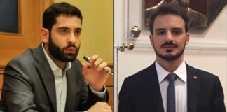 Fabio Roscani, Presidente di Gioventù Nazionale, movimento giovanile di Fratelli d’Italia e Nicola Caruso, membro dell’esecutivo nazionale di Gioventù Nazionale.