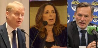 Lucio Malan, Isabella Rauti e Alberto Balboni, senatori di Fratelli d’Italia.
