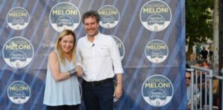 Giorgia Meloni, presidente di Fratelli d’Italia e Mario Pardini, sindaco a Lucca.
