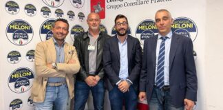 Diego Petrucci, consigliere regionale di Fratelli d’Italia, Pericle Tecce, consigliere comunale di Ponsacco, Matteo Bagnoli, capogruppo di Fratelli d’Italia di Pontedera e Matteo Arcenni, consigliere comunale di Terricciola.