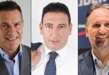 Guerino Testa, Etelwardo Sigismondi e Guido Quintino Liris, parlamentari di Fratelli d’Italia.