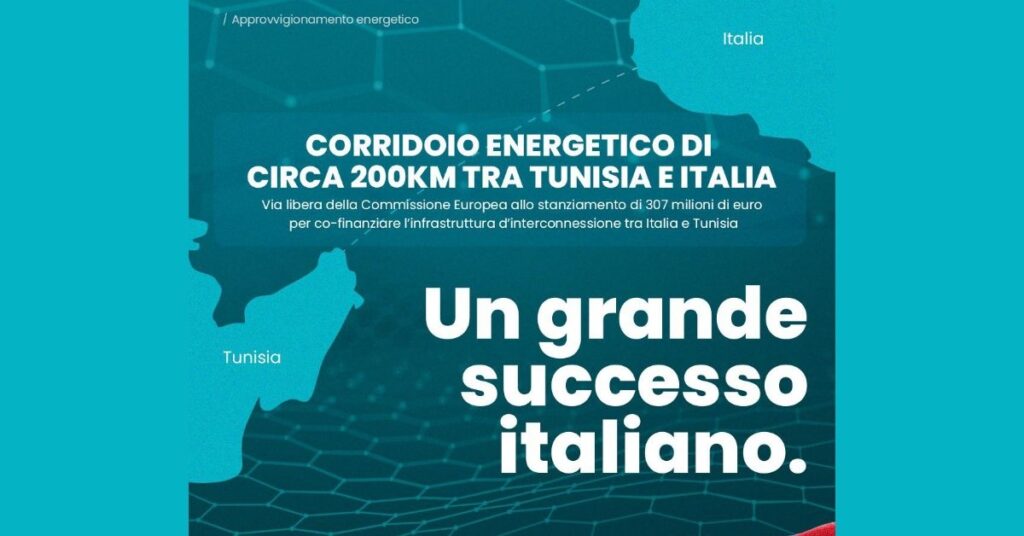 Energia, via libera a interconnessione Italia-Tunisia. Meloni: grande successo italiano.