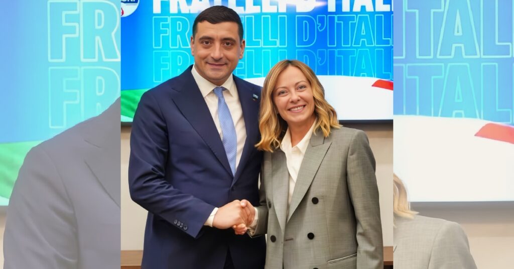 ‘We descend from Rome’: Simion blessed by Meloni before the vote that could change Europe