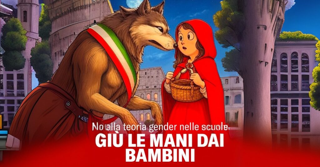 Roma, FdI in piazza contro l’indottrinamento gender: “Giù le mani dai nostri figli”