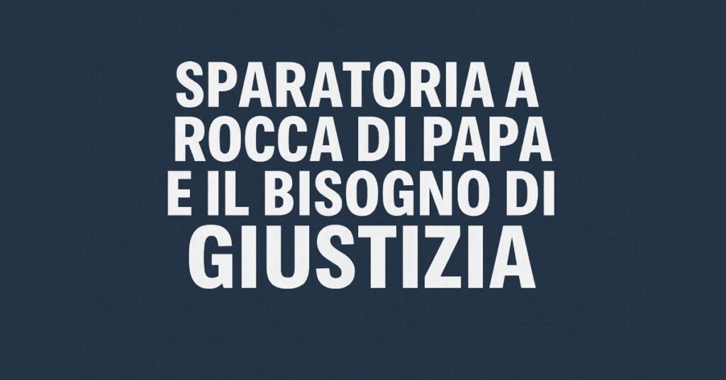Rocca di Papa, un colpo di pistola e il bisogno di giustizia vera