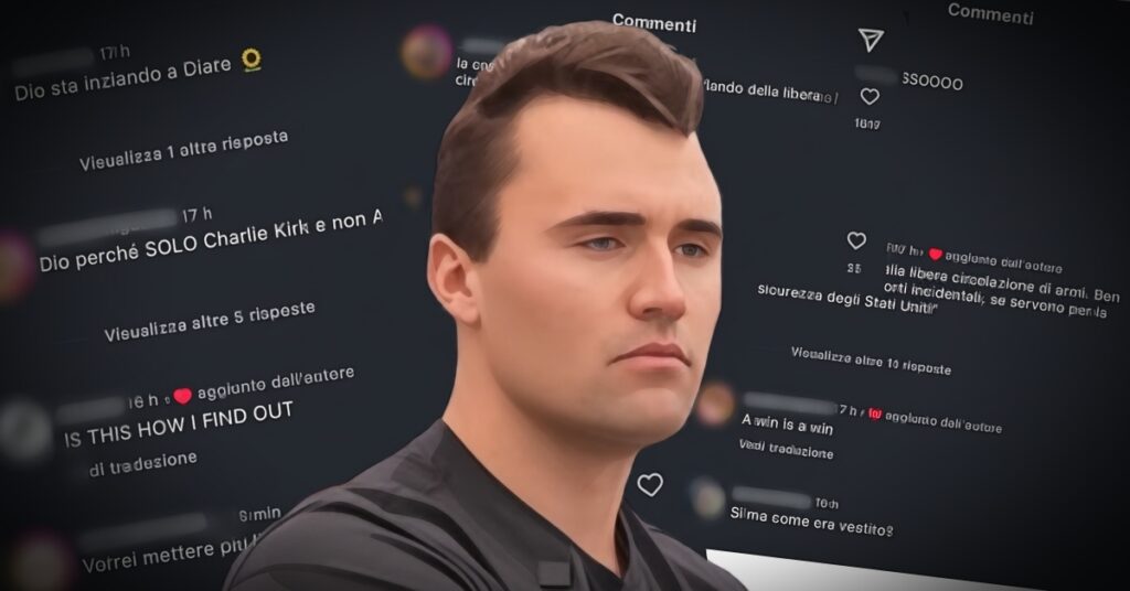 A chi gioisce per la morte di Charlie Kirk: VERGOGNA!