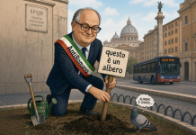 Gualtieri e il pollice verde di cartone: a Roma l’ombra la fa il cartello